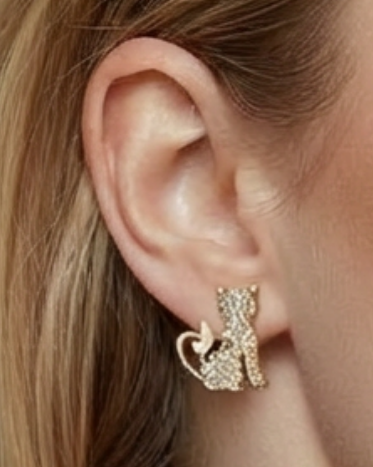 Felena Gold Cat & Butterfly